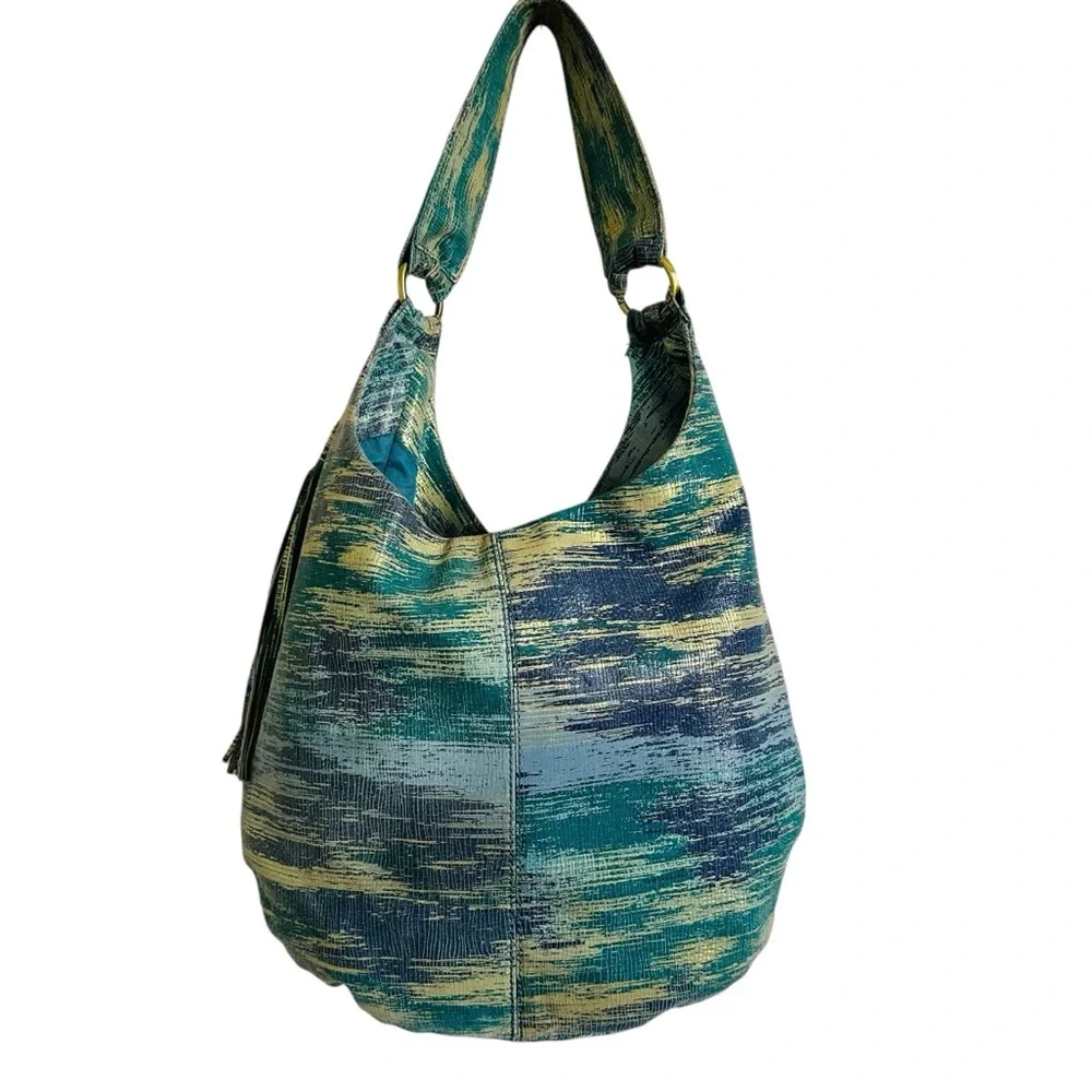 Hobo International Gardner Cracked Glass Leather‎ Shoulder Bag